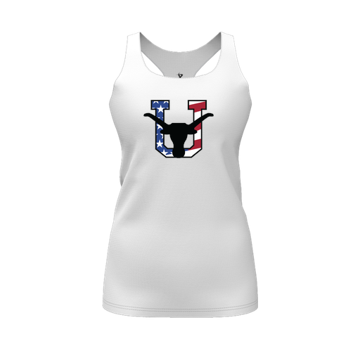[FT0TRBWH-FYS-LOGO1] Decker Racerback Tank Top (Female Youth S, White, Logo 1)