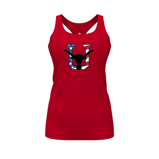 [FT0TRBRD-FYS-LOGO1] Decker Racerback Tank Top (Female Youth S, Red, Logo 1)