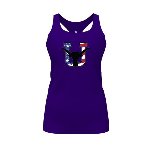 [FT0TRBPP-FYS-LOGO1] Decker Racerback Tank Top (Female Youth S, Purple, Logo 1)