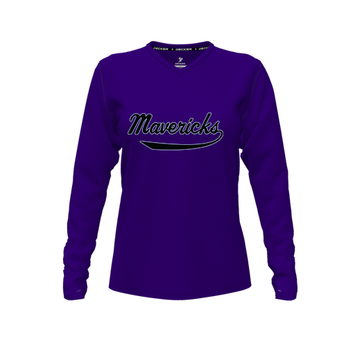 [FTLVCFPP-FYXS-LOGO3] Decker Comfort T-Shirt (Female Youth XS, Purple, V Neck, Logo 3, Long Sleeve)