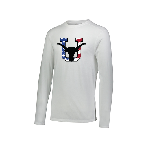 [FTLCUBWH-AXS-LOGO1] Decker Men's Tri-Blend T-Shirt - Long Sleeve (Adult XS, White, Logo 1)