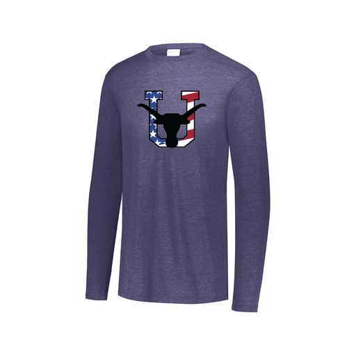 [FTLCUBNV-AXS-LOGO1] Decker Men's Tri-Blend T-Shirt - Long Sleeve (Adult XS, Navy, Logo 1)