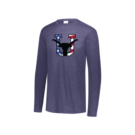 [FTLCUBNV-YS-LOGO1] Decker Youth Tri-Blend T-Shirt - Long Sleeve (Youth S, Navy, Logo 1)