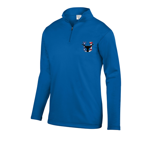 [FOLQFFRY-YS-LOGO1] Decker Youth FlexFleece 1/4 Zip (Youth S, Royal, Logo 1)